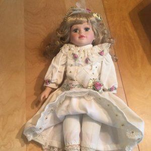 2 Brass Key 16" Porcelain Dolls LOT